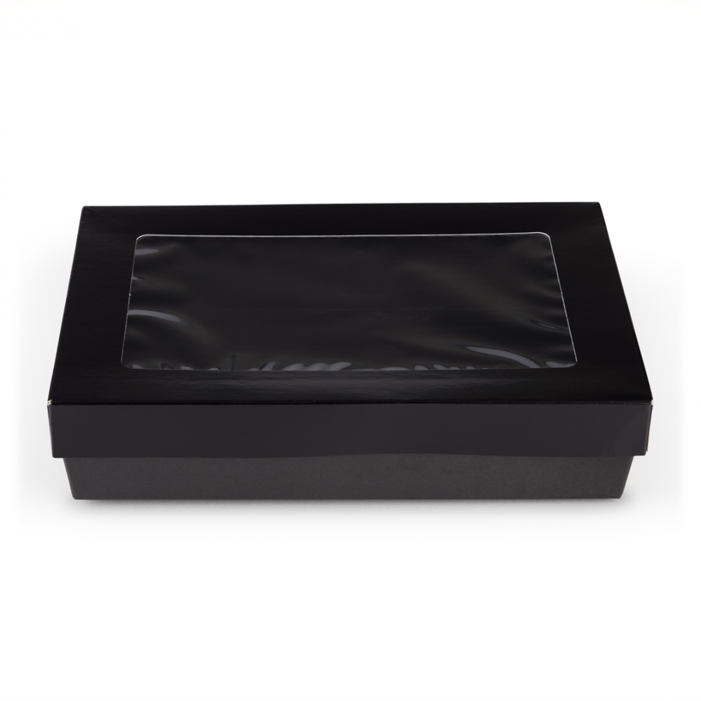 Scatole per dolci e sushi cartone nero microonde e forno per Delivery e Take Away - Ingrosso online partita iva - 225x155