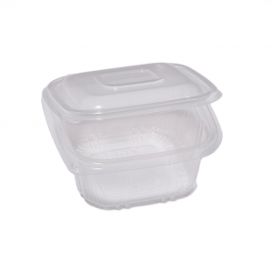 Vaschetta trasparente in PP con coperchio incernierato  - vendita online all'ingrosso b2b - 375cc