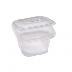 Vaschetta trasparente in PP con coperchio incernierato  - vendita online all'ingrosso b2b - 500cc
