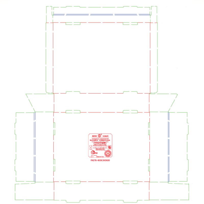 Scatola Porta Paste in 3 Carte di Cellulosa RETTANGOLARE