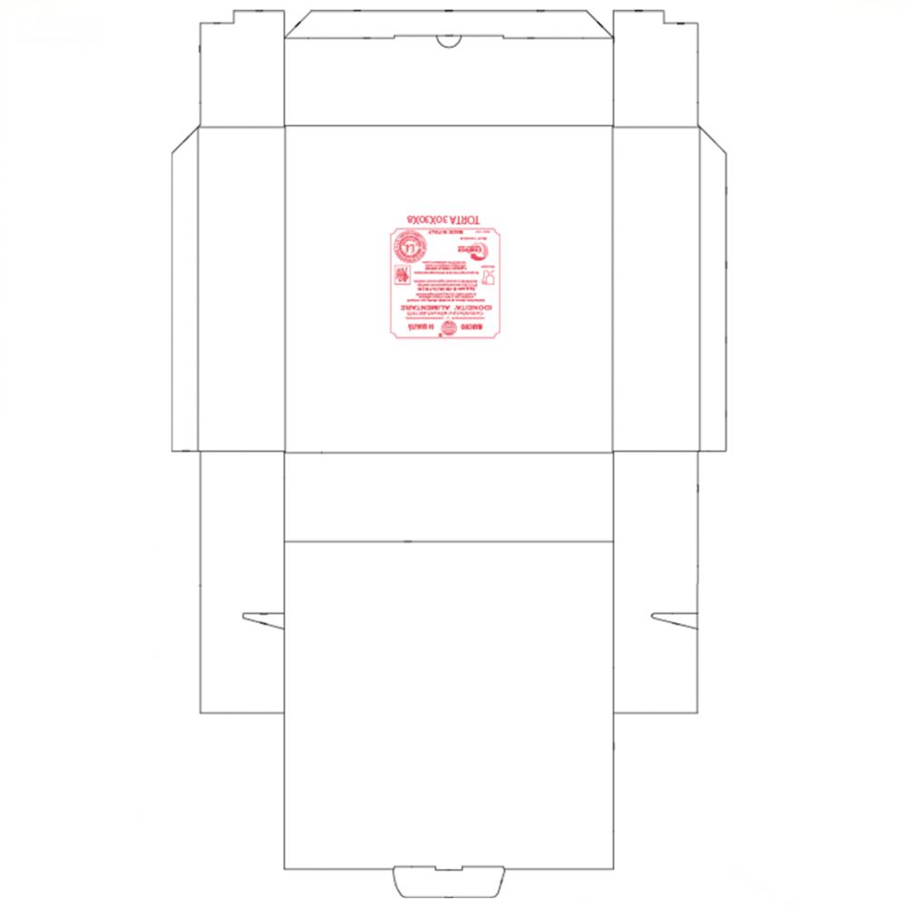 Scatola Porta Torta in 3 Carte di Cellulosa QUADRATA