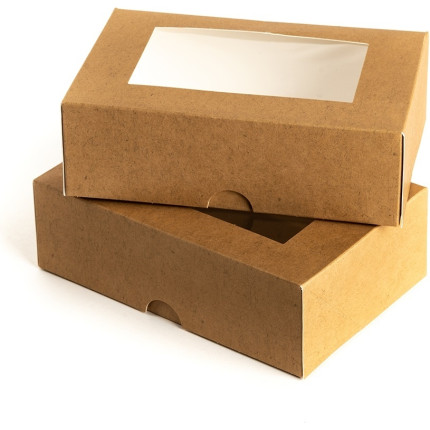 Contenitore Rettangolare con Finestra per Asporto (25 Pezzi) Contenitore Rettangolare con Finestra per Asporto (25 Pezzi)