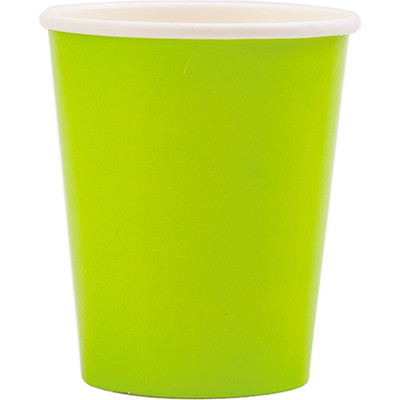 bicchieri in cartoncino verde lime in confezione da 8 pezzi