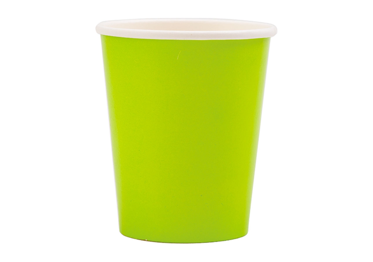 bicchieri in cartoncino verde lime in confezione da 8 pezzi