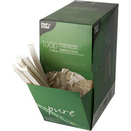 Palettine in Legno Imbustate per Cappuccino (1000 pezzi) - Venita online all'ingroso b2b - scatola