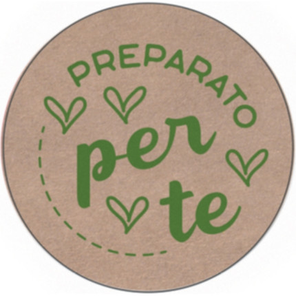Etichetta Tonda Linea Preparato per Te - Vendita online all'ingrosso b2b - Tonda 1 - avana verde