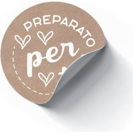 Etichetta Tonda Linea Preparato per Te - Vendita online all'ingrosso b2b - Tonda 1 - avana bianco