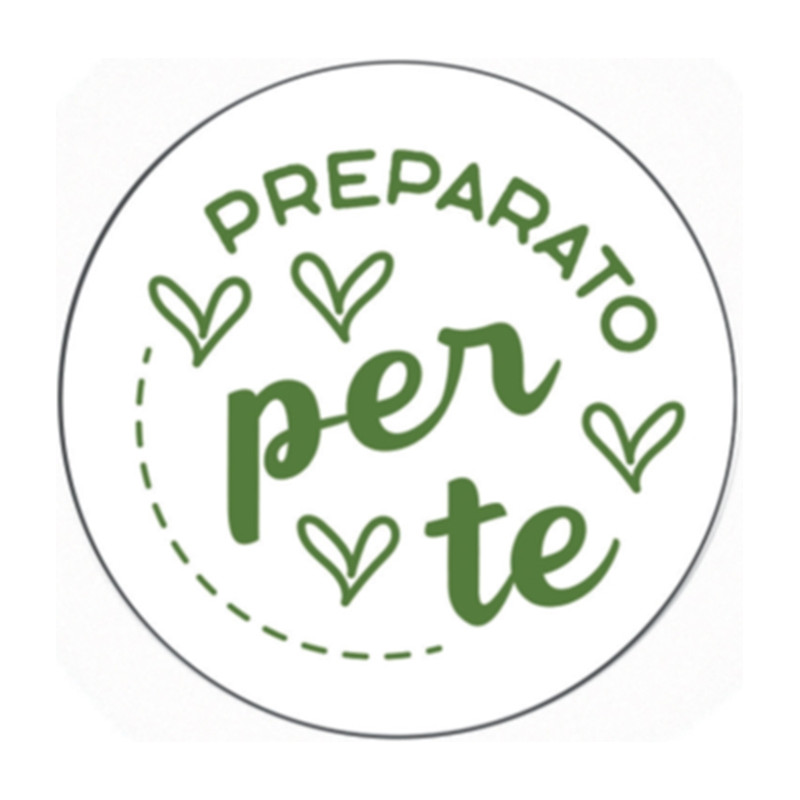 Etichetta Tonda Linea Preparato per Te - Vendita online all'ingrosso b2b - Tonda 1 - bianca verde