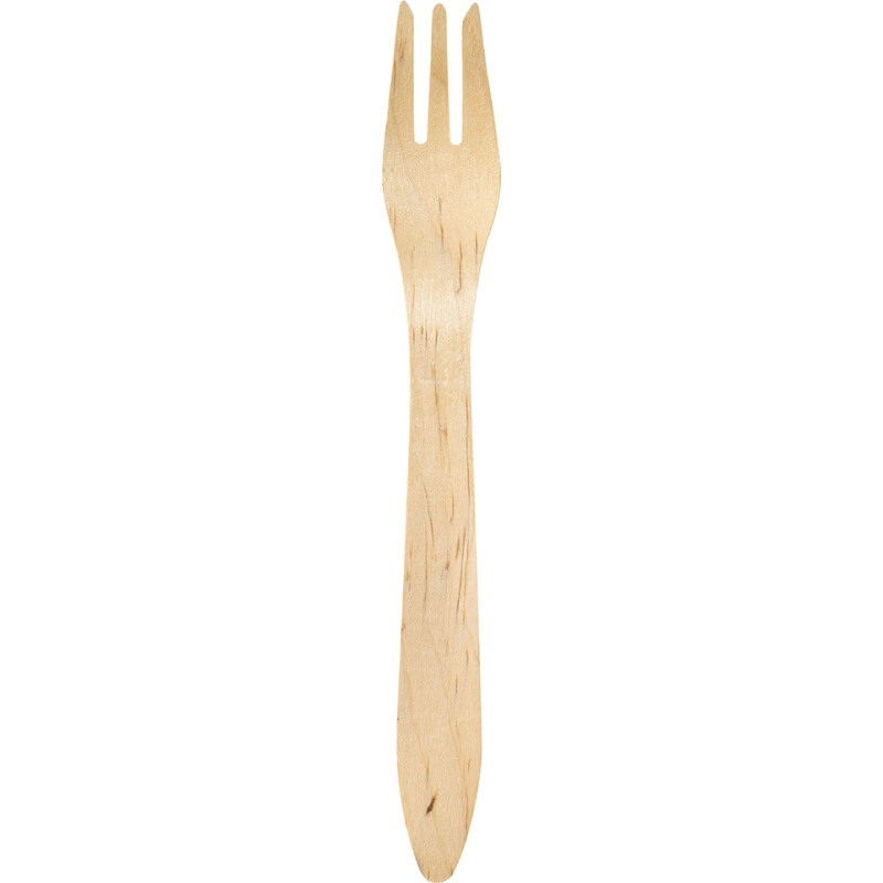 Posate in Legno Cerato (100 pezzi) per asporto e take away - FORCHETTA - vendita online all'ingrosso