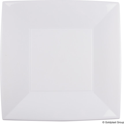 Piatti in Plastica Grandi Nice (12 pezzi) | Vendita online all'ingrosso b2b - bianco