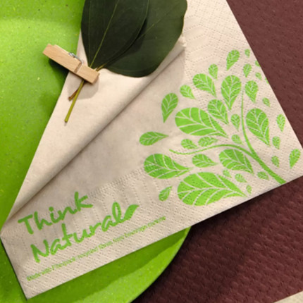 Tovaglioli Eco Natural Style per Ristoranti (50 pezzi) - Vendita online all'ingrosso b2b ambientata
