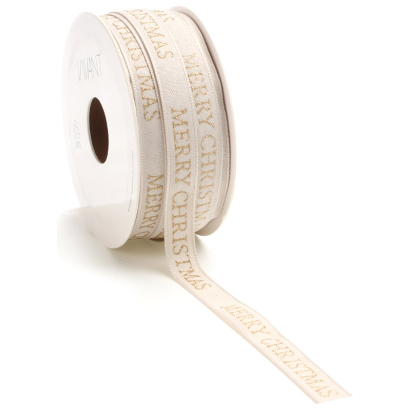 Nastro in tessuto Vivant Merry Christmas oro, disponibili in più colori- Vendita all'ingrosso e online