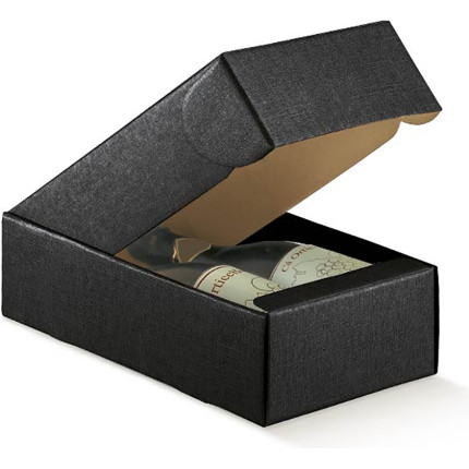 Scatola Cantinetta per due bottiglie NERO Scatola Cantinetta per due bottiglie NERO