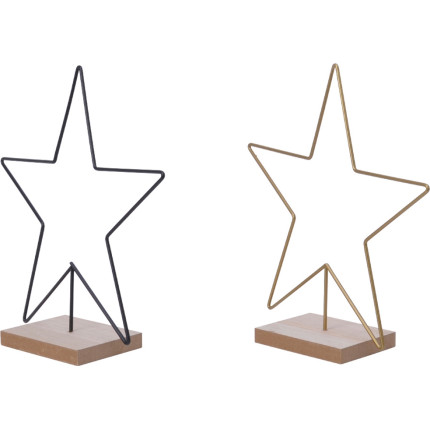 Stella con base in legno