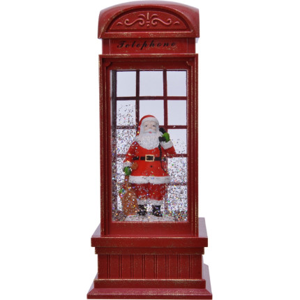 Cabina telefonica santa claus con effetto neve