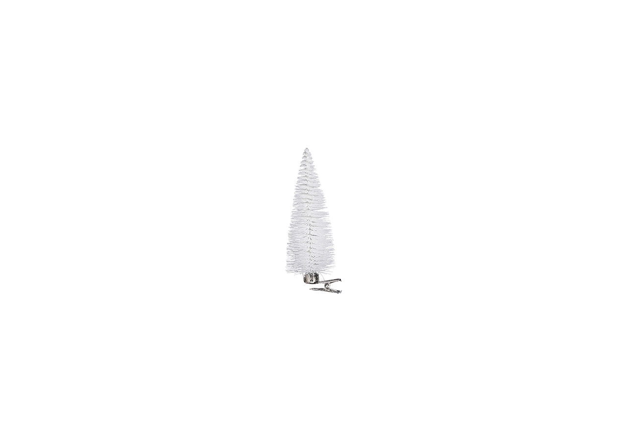 Clip con alberello natalizio bianco (6 pezzi)