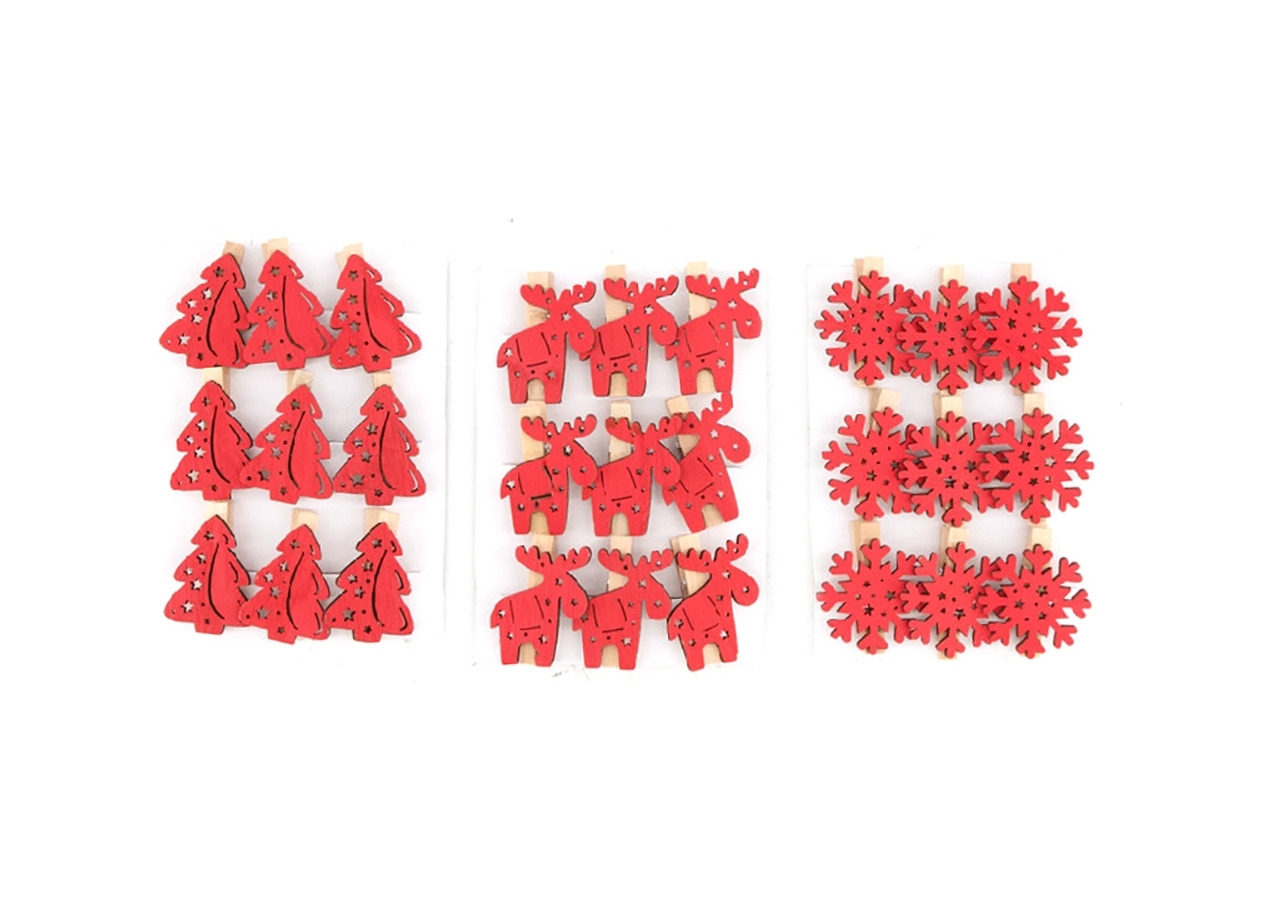 Mollettine natalizie rosse (12 pezzi)