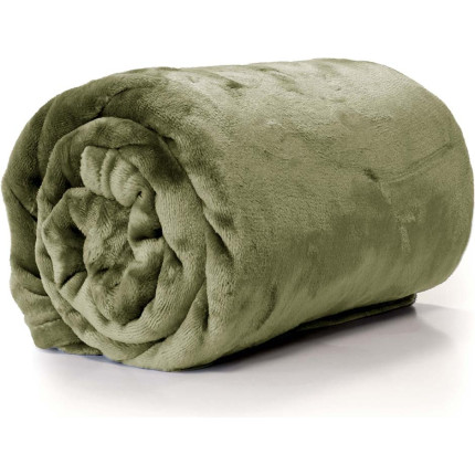 Coperta in velluto verde oliva