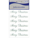 Sticker con scritta Merry Christmas brillantinata (6 pezzi)