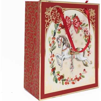 Sacchetto regalo con giostra di natale