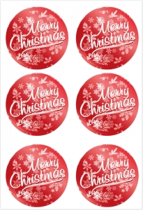 Etichette Merry Christmas rosse in confezione da 60 pezzi. Vendita all'ingrosso e online