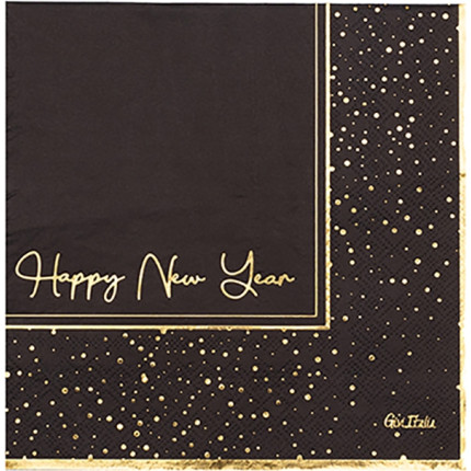 Tovaglioli happy new years in confezione da 16 pezzi. Vendita all'ingrosso e online