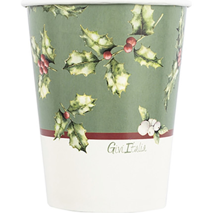 Bicchieri in carta Christamas Time in confezione da 8 pezzi. Vendita all'ingrosso e online