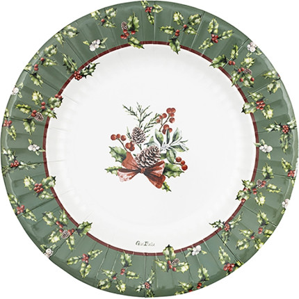 Piatti in carta Christmas time in confezione da 8 pezzi. Vendita all'ingrosso e online