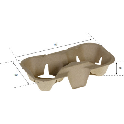 Porta Bicchieri 2 Posti in Polpa di Cellulosa - Vendita online all'ingrosso b2b Porta Bicchieri 2 Posti in Polpa di Cellulosa - Vendita online all'ingrosso b2b
