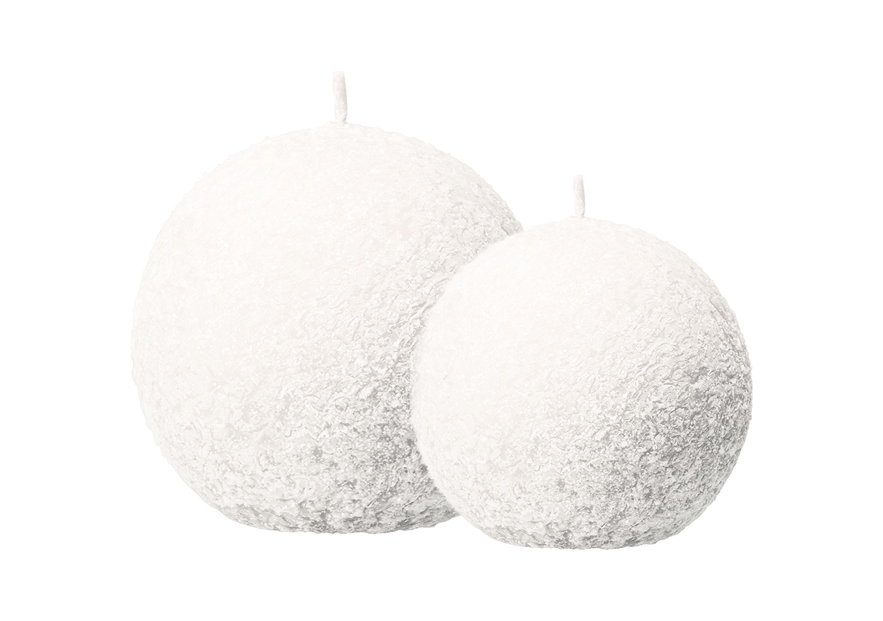 Candela frozen bianca sferica - vendita online all'ingrosso b2b