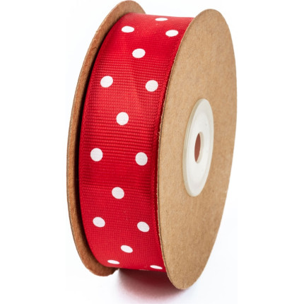 Nastro gros grain con pois, disponibile in diversi colori e misure. Vendita all'ingrosso e online