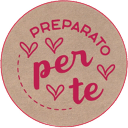 Etichetta Tonda Linea Preparato per Te - vendita online all'ingrosso b2b - avana rosso