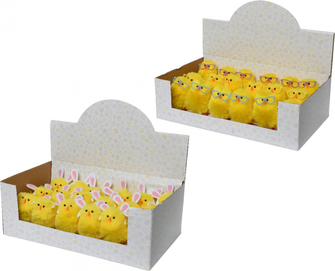 TUPARKA 36 Pulcini Di Pasqua Gialli In Peluche – Con 4 Fogli Adesivi, Decorazioni Per Cesti E Uova Pasquali (3,8 Cm)