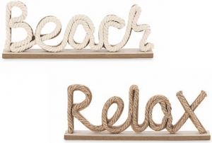 Scritta beach-relax con corda e base