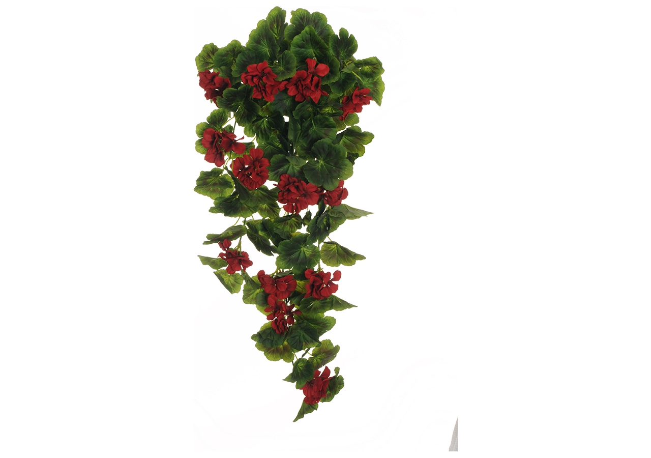 Mazzo Di Fiori Artificiali Di Geranio Rosso 5 Rami 36 Cm - Piante Finte In Seta E Plastica Per Matrimoni, Centrotavola, Casa E Ufficio, Decorazione Elegante - 4