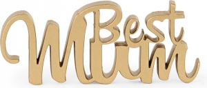 Scritta in legno oro Best mum