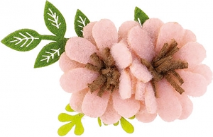 Fiore rosa con adesivo. confezione da 6 pezzi