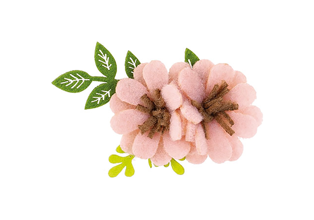 Fiore rosa con adesivo. confezione da 6 pezzi