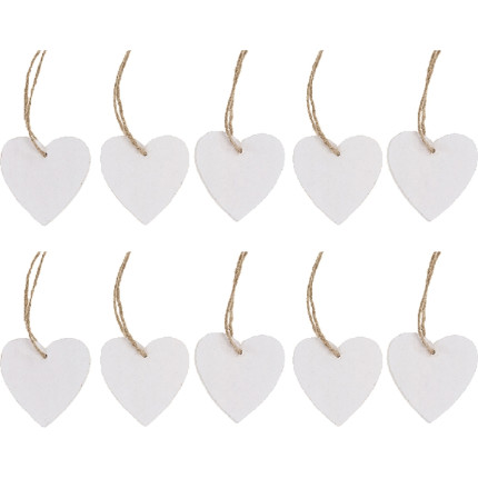 Cuore di legno sbiancato da appendere (10 pezzi) Cuore di legno sbiancato da appendere (10 pezzi)