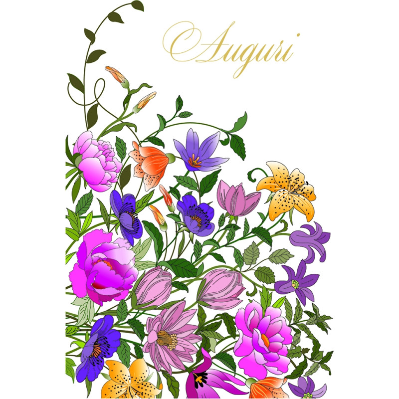 Biglietto auguri con fiori