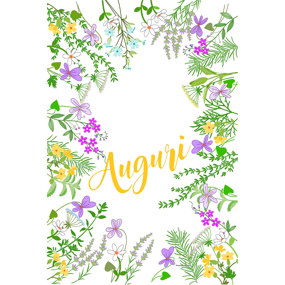 Biglietto auguri con fiori