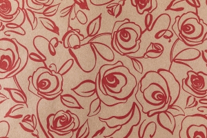 bobina in carta eco con fantasia rose color rosso