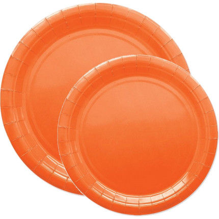 Piatti ecolor in cartoncino color arancione