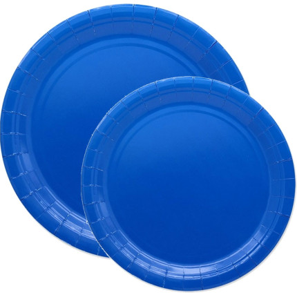 Piatti ecolor in cartoncino blu