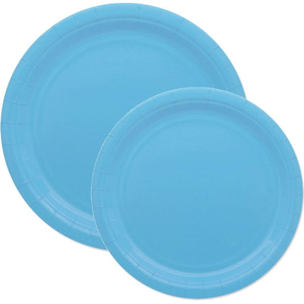 Piatti ecolor in cartoncino celeste