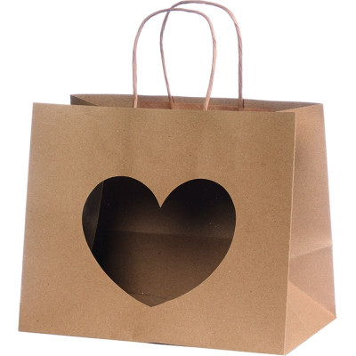 Sacchetto avana con finestra a cuore 2