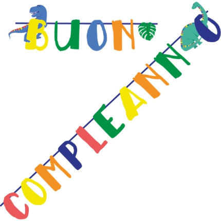 Festone Buon Compleanno Dino Roar.