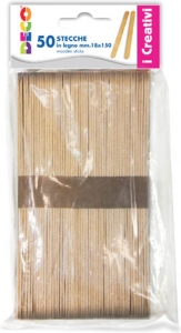 Stecche in legno da 15 cm. Confezione da 50 pezzi