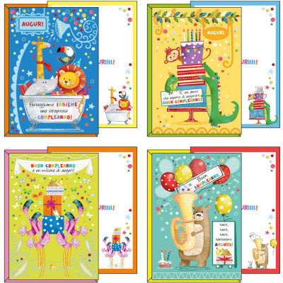 Biglietto compleanno animaletti