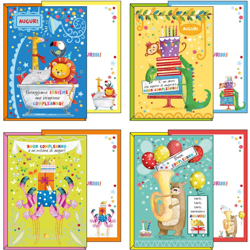 Biglietto compleanno animaletti